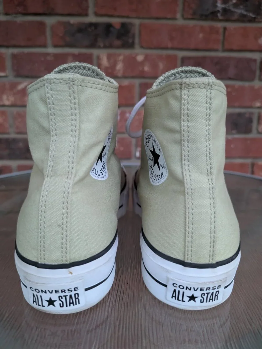 Women's Converse All Star Tan Platform Sneakers Shoes Size 10 - Picture 8 of 9